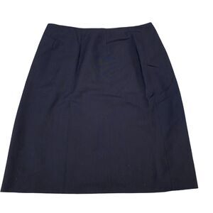Brooks Brothers Tollegno 1900 Skirt Womens 8 Navy Wool Merino Extrafine- Lined